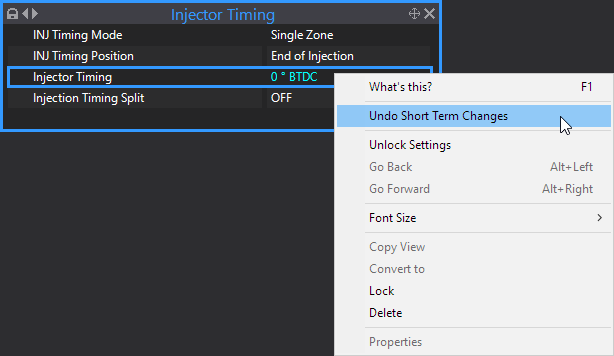 Undo Short Term Changes