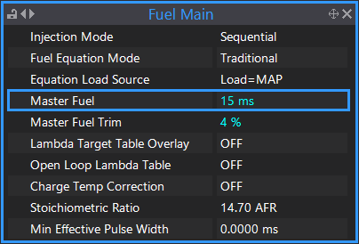 An Example Settings View showing a list of settings