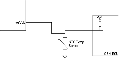 Wiring a NTC temp sensor in a piggyback situation.