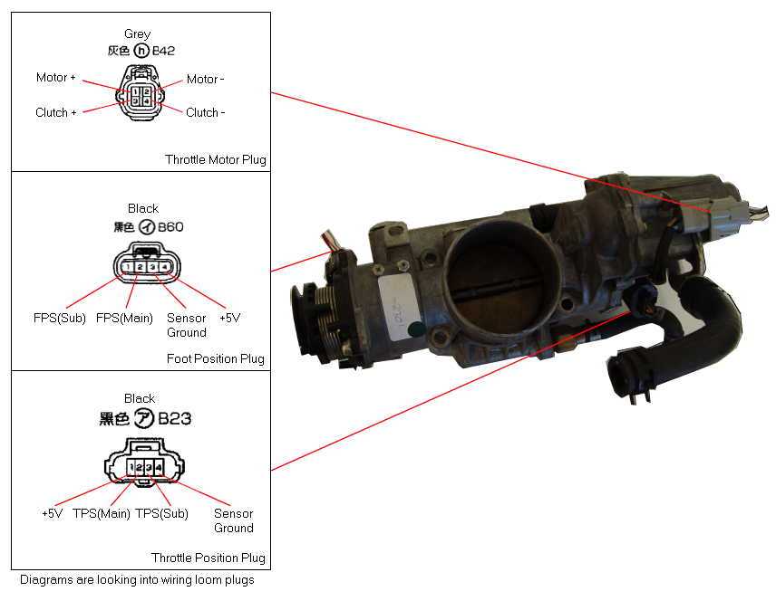 Toyota Clutched E-throttle Pinout