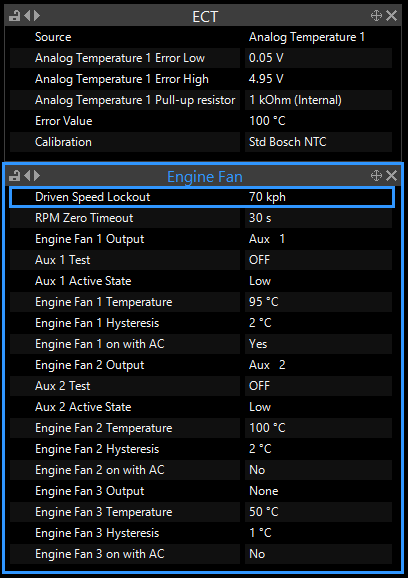 Engine Fan Aux Output setup