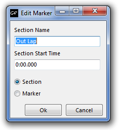 Edit Markers/Sections Window