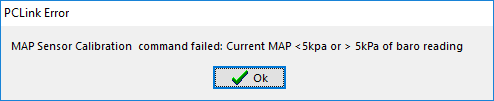 MAP Calibration Error Window